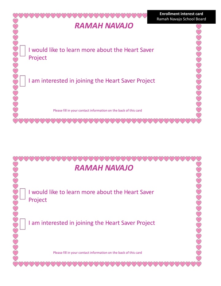 Join the Heart Saver Project at Ramah Navajo School Board