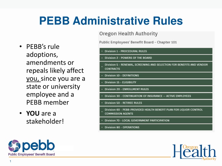 PEBB's Rules Advisory Committee (RAC)