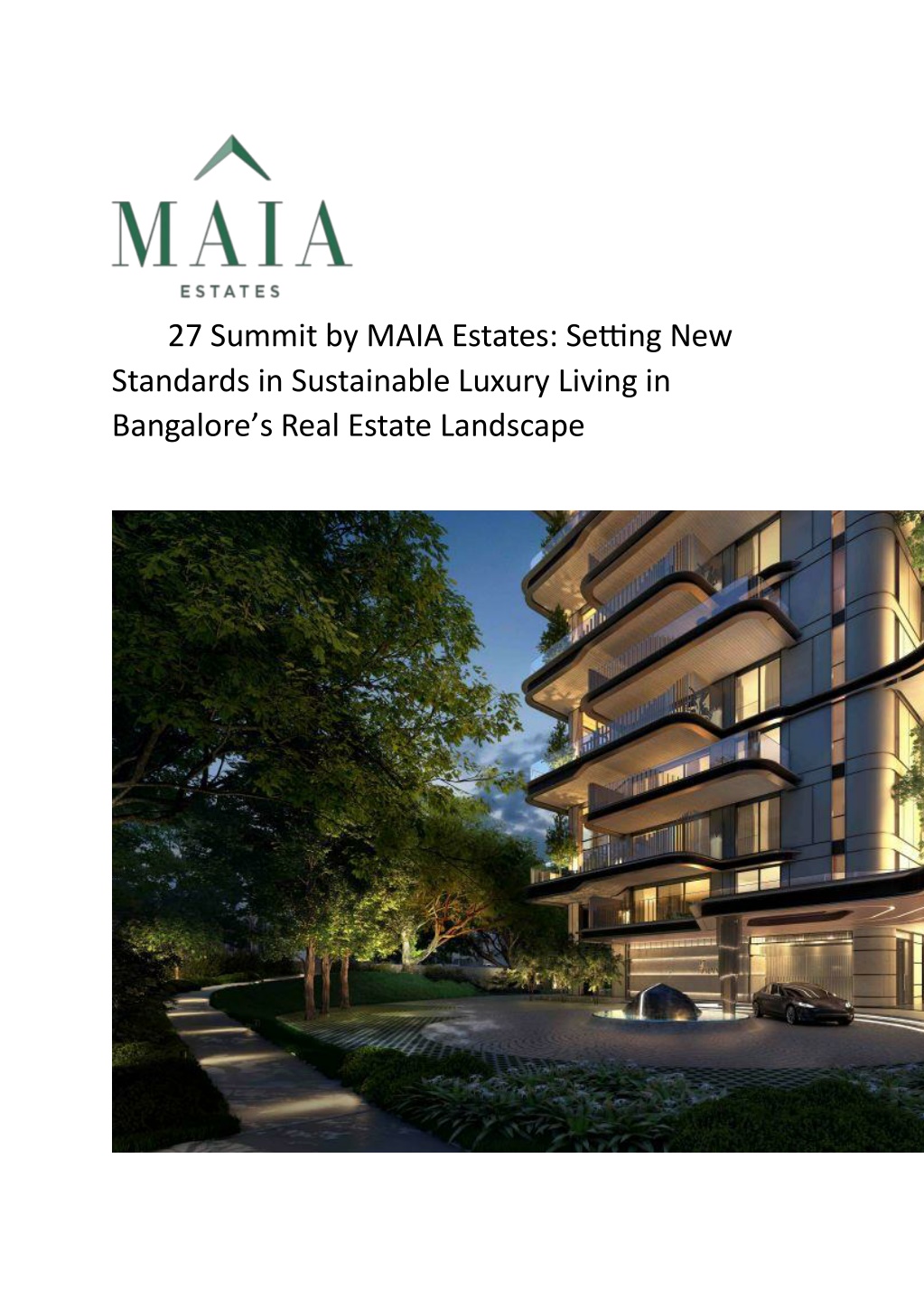 27 summit by maia estates setting new standards l.w