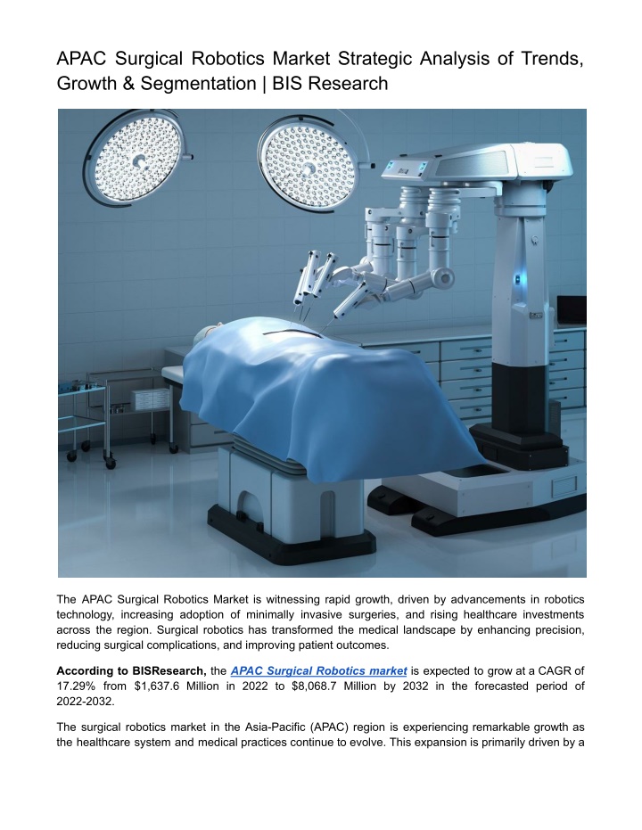 apac surgical robotics market strategic analysis n.w
