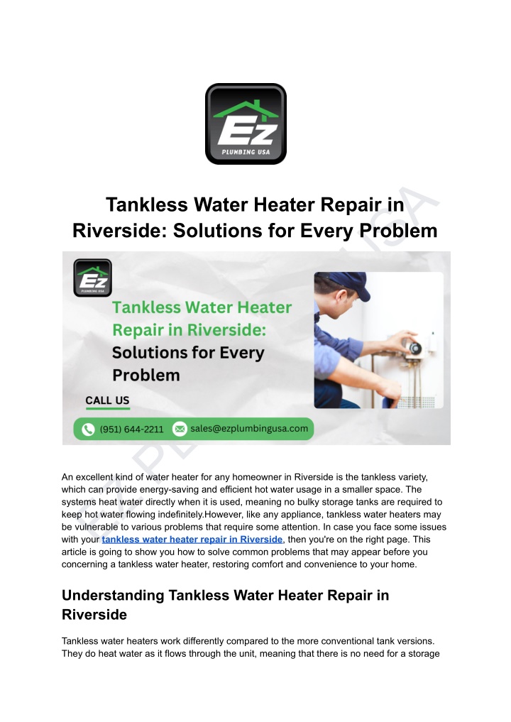 ez plumbing usa article is going to show n.w