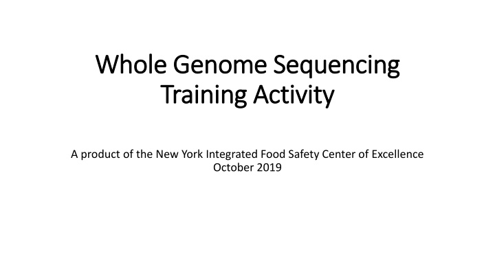 Whole Genome Sequencing in Public Health Training