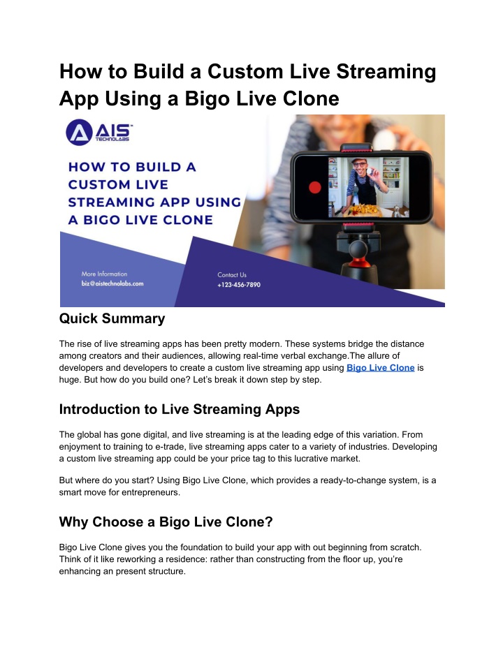how to build a custom live streaming app using n.w