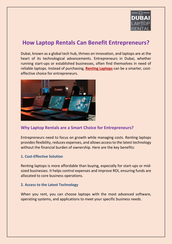 how laptop rentals can benefit entrepreneurs n.w