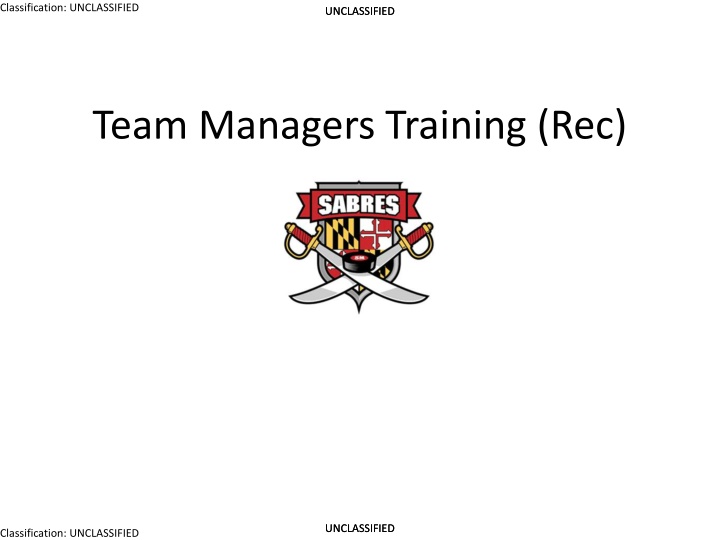 Southern Maryland Sabres Team Manager Training Guidelines