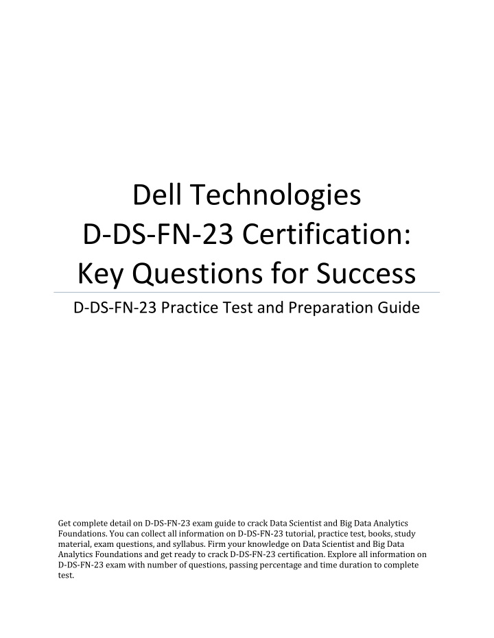 dell technologies d ds fn 23 certification n.w