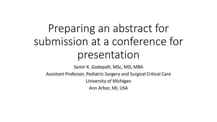 Mastering the Art of Abstract Submission for Medical Conferences