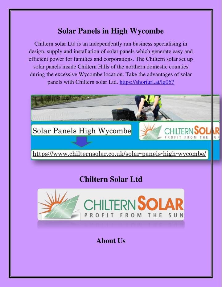 solar panels in high wycombe n.w