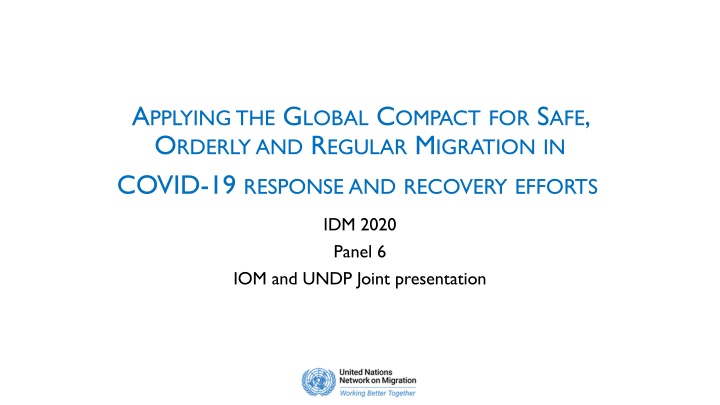 Leveraging the Global Compact for Safe Migration in COVID-19 Response and Recovery Efforts
