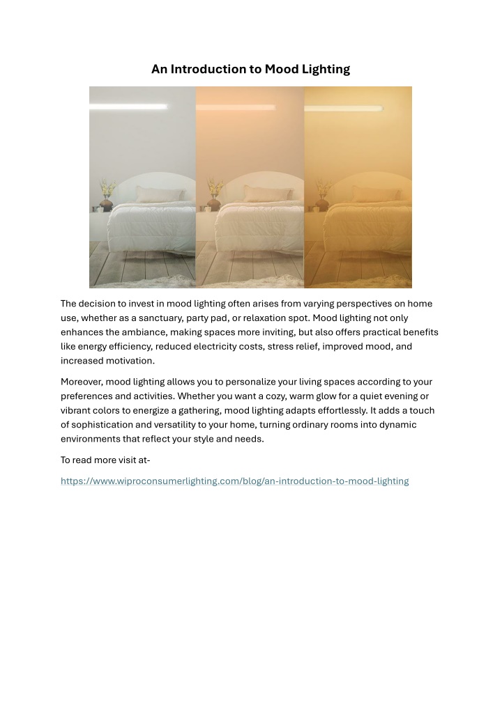an introduction to mood lighting n.w