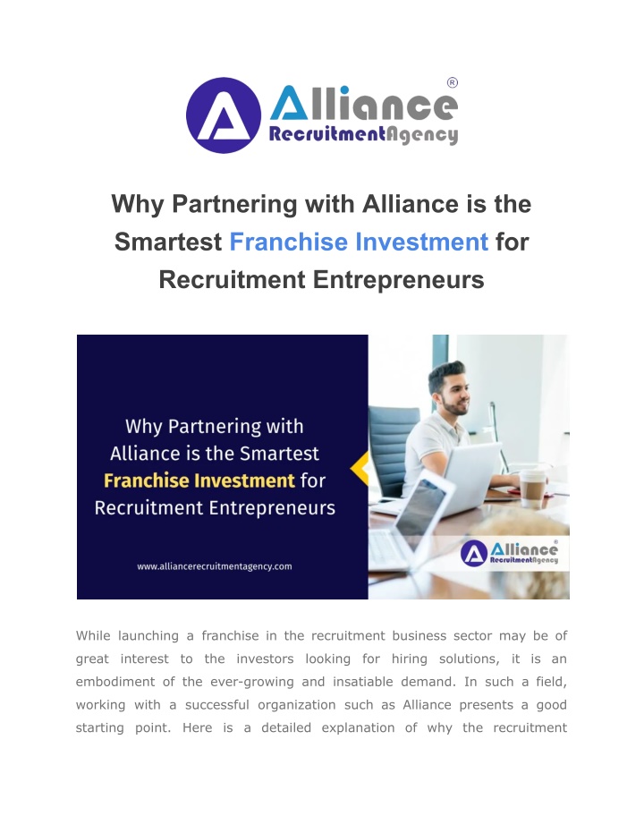 why partnering with alliance is the smartest n.w