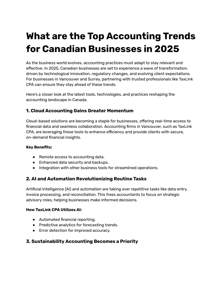 what are the top accounting trends for canadian n.w