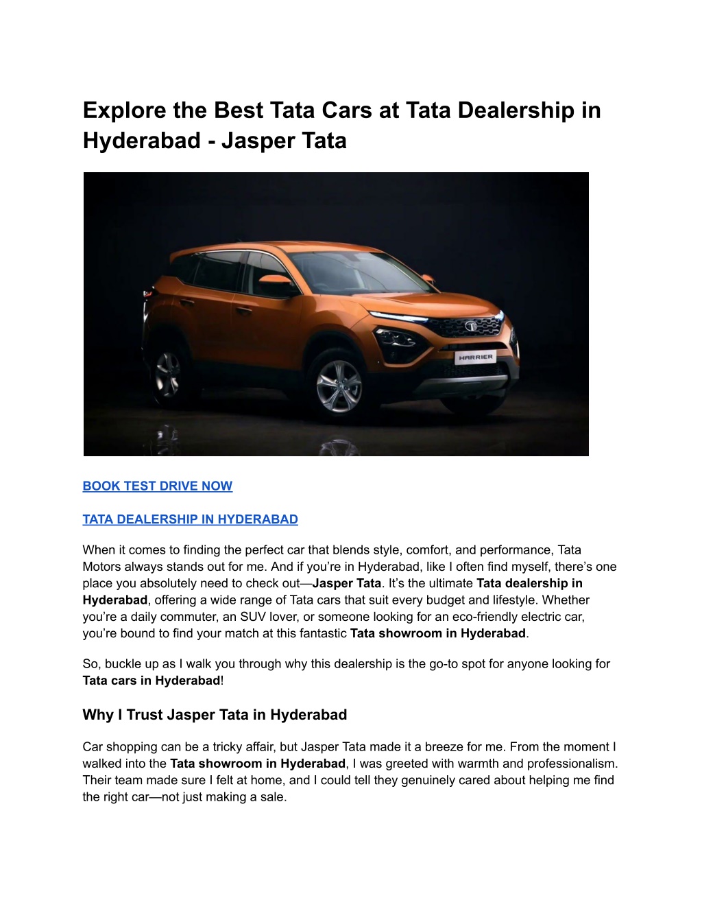 explore the best tata cars at tata dealership l.w