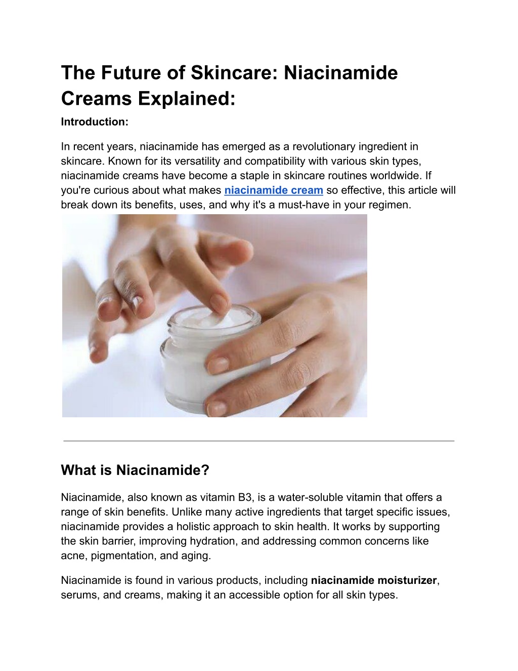 the future of skincare niacinamide creams l.w