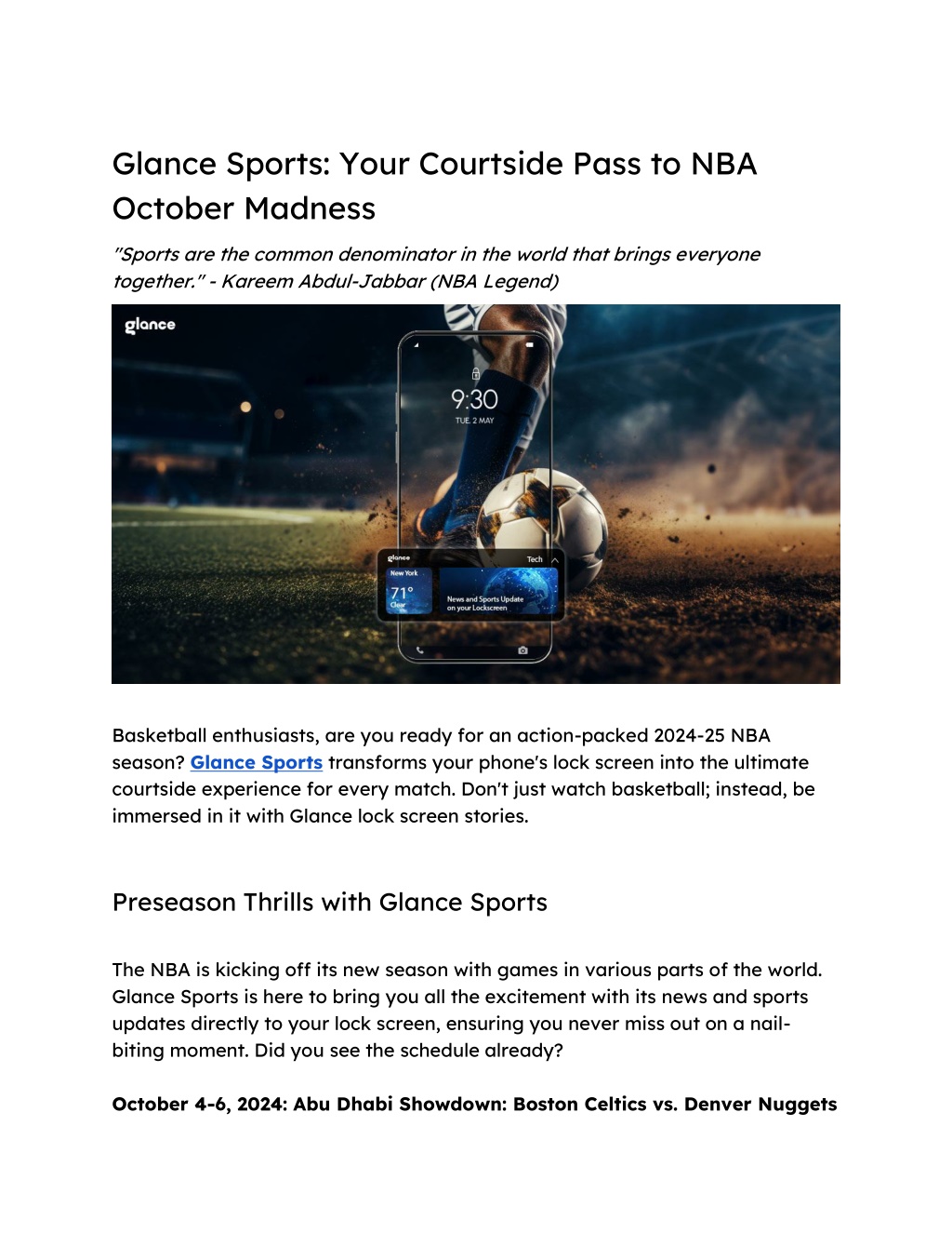 glance sports your courtside pass to nba october l.w