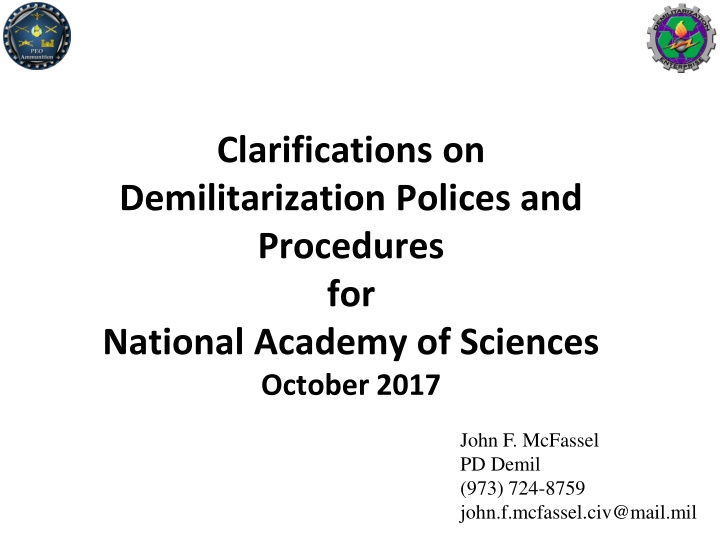 Demilitarization Policies and Procedures Overview