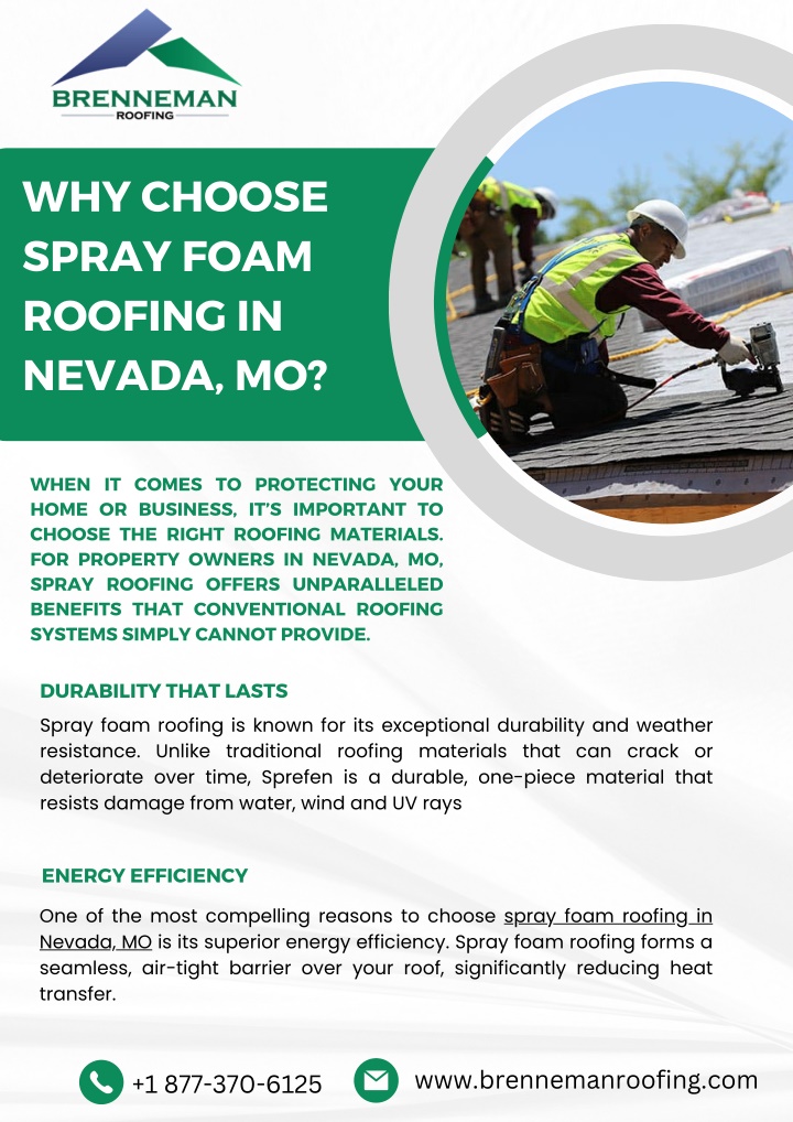 why choose spray foam roofing in nevada mo n.w