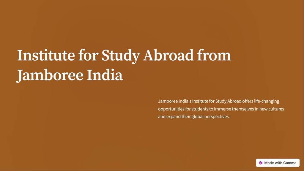 institute for study abroad from jamboree india l.w