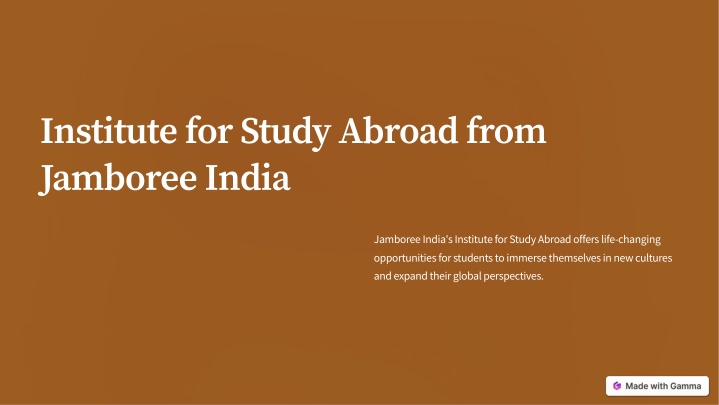 institute for study abroad from jamboree india n.w