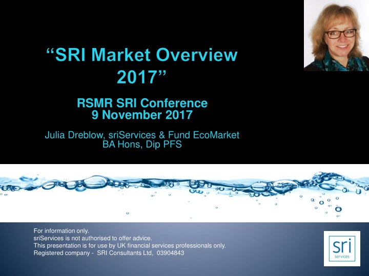 Sustainable and Responsible Investment at RSMR SRI Conference