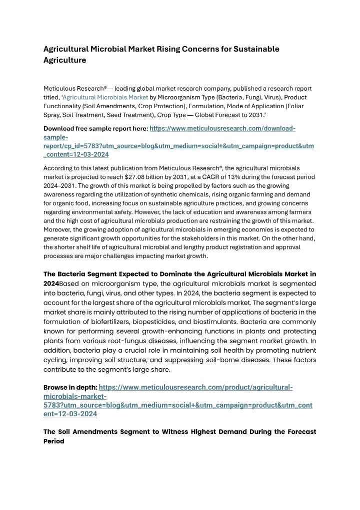 agricultural microbial market rising concerns n.w