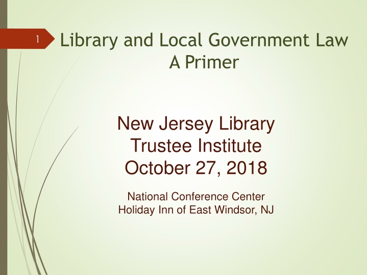 Library and Local Government Law: A Primer for New Jersey Library Trustees