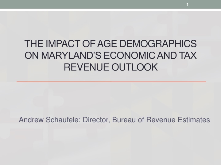 Impact of Age Demographics on Maryland's Economic and Tax Outlook