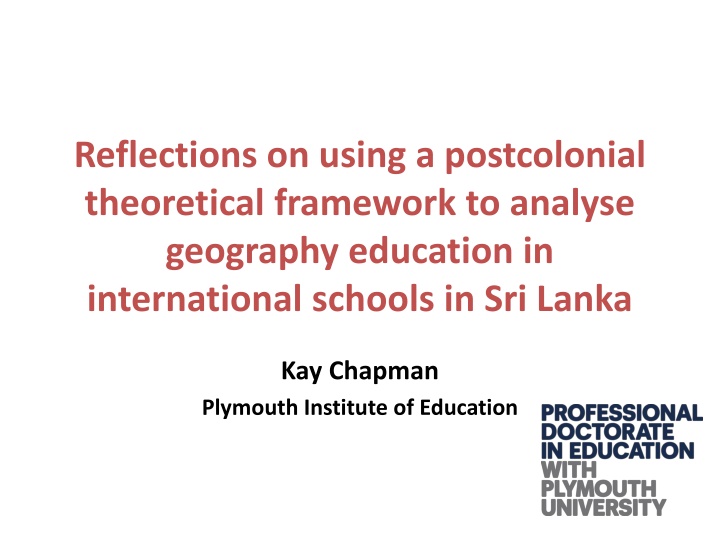 Postcolonial Perspectives in Geography Education in Sri Lankan International Schools
