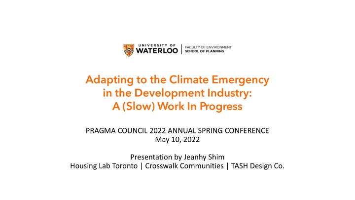 Adapting to the Climate Emergency: Role of Developers in the Development Industry