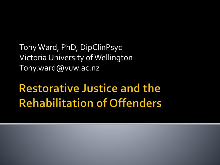 Restorative Justice and Offender Rehabilitation Frameworks