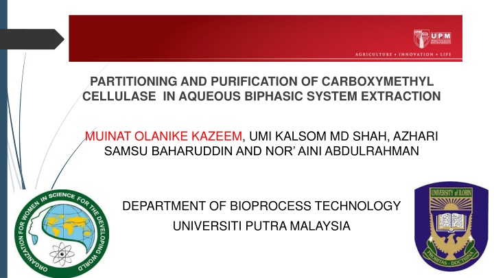 Partitioning and Purification of Carboxymethyl Cellulase in Aqueous Biphase System
