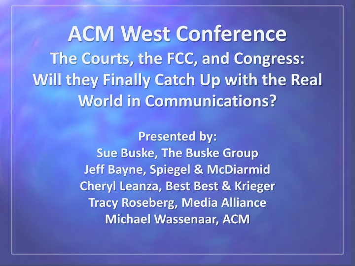Catching Up in Communications: The Courts, FCC, and Congress