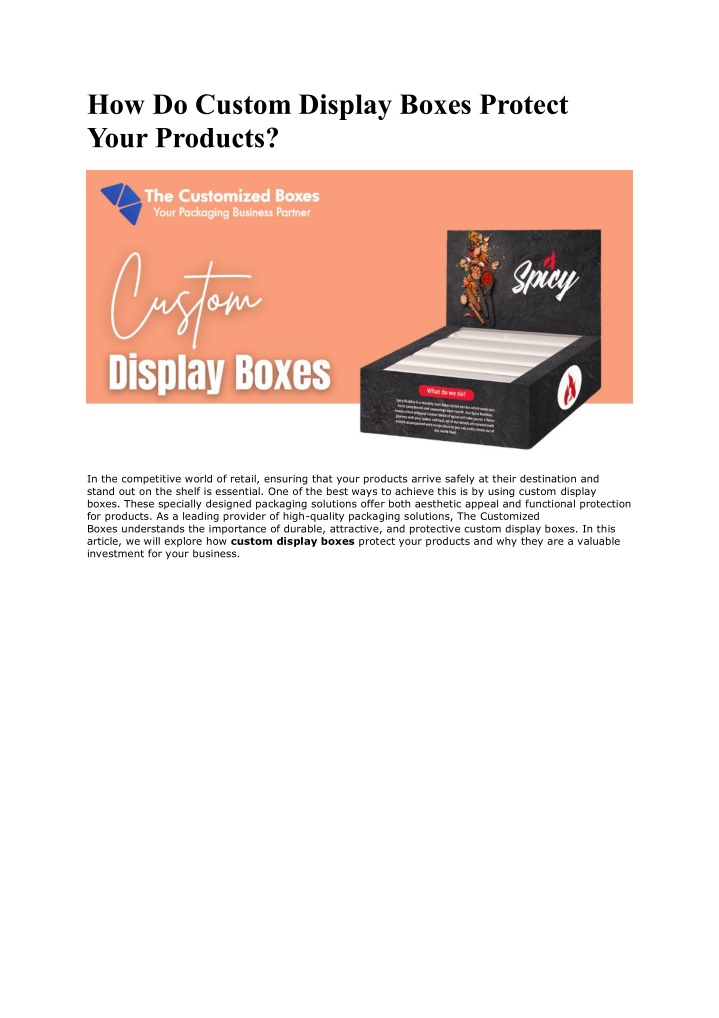 how do custom display boxes protect your products n.w