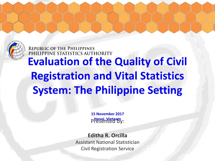 Evaluation of Civil Registration and Vital Statistics System in the Philippines
