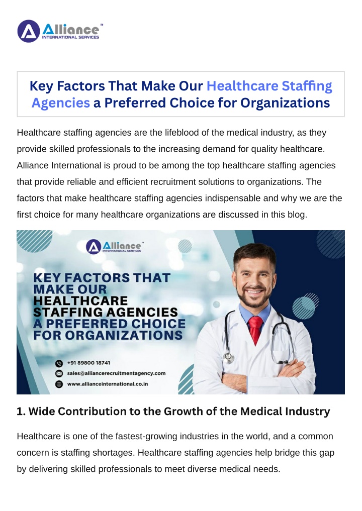 key factors that make our healthcare n.w