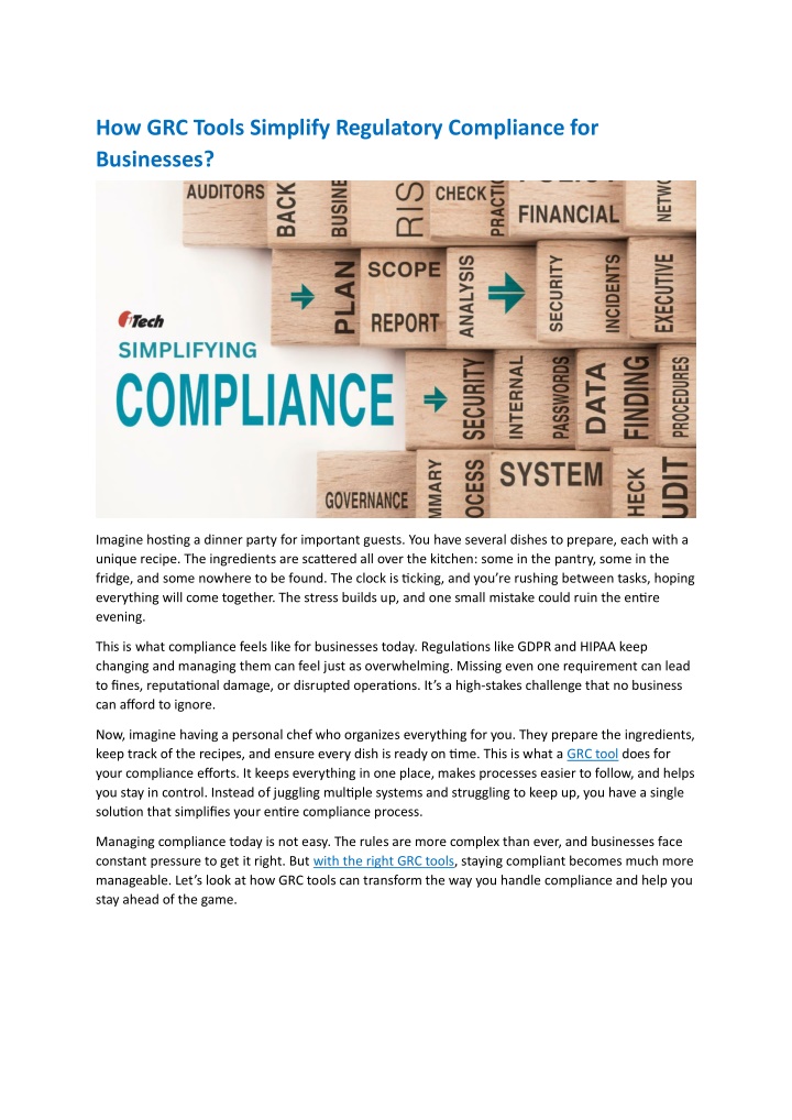 how grc tools simplify regulatory compliance n.w