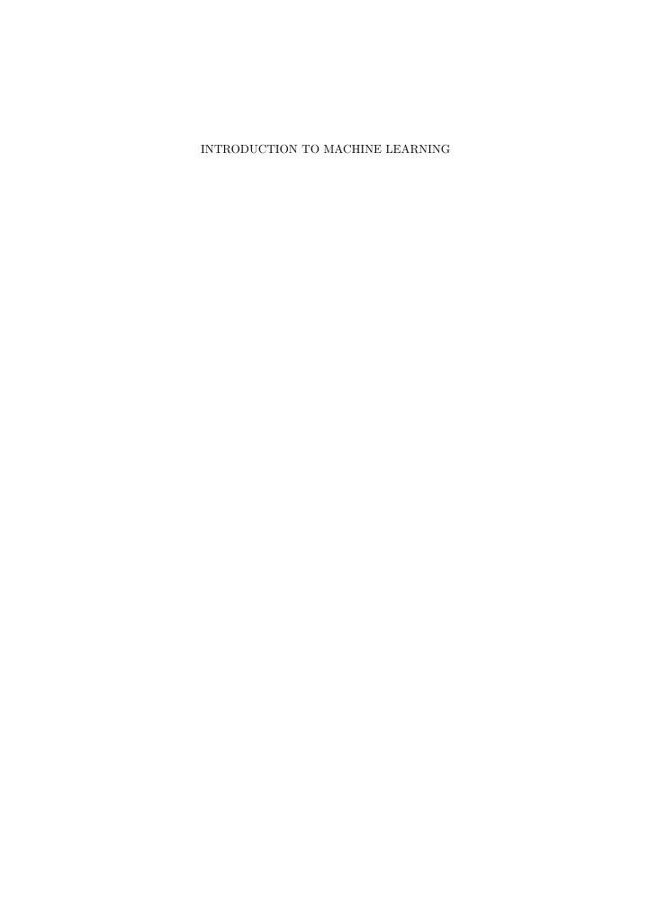 introduction to machine learning n.w