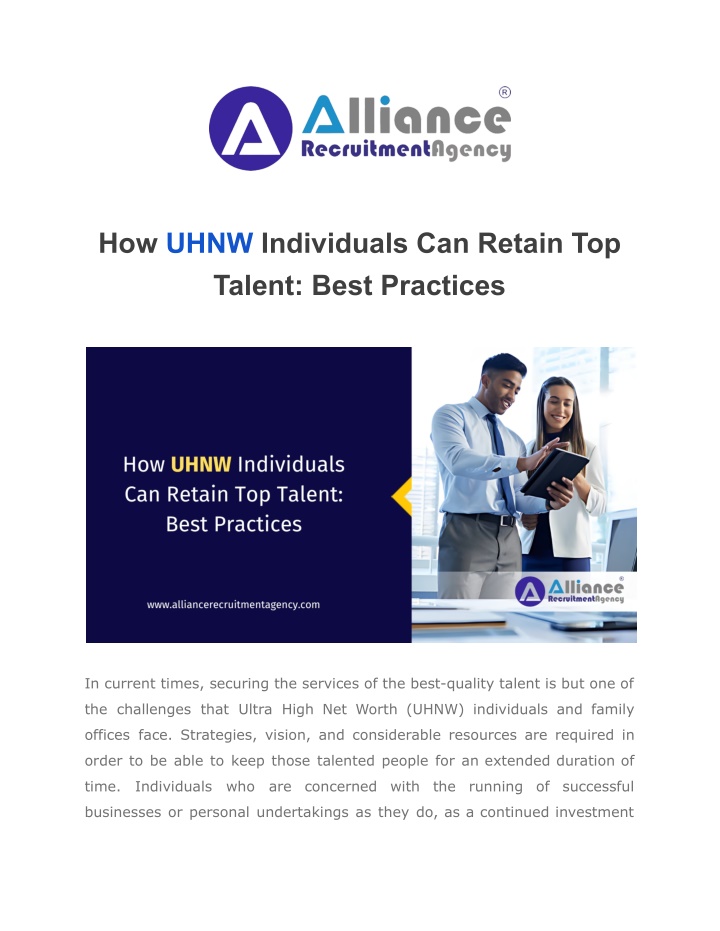 how uhnw individuals can retain top talent best n.w