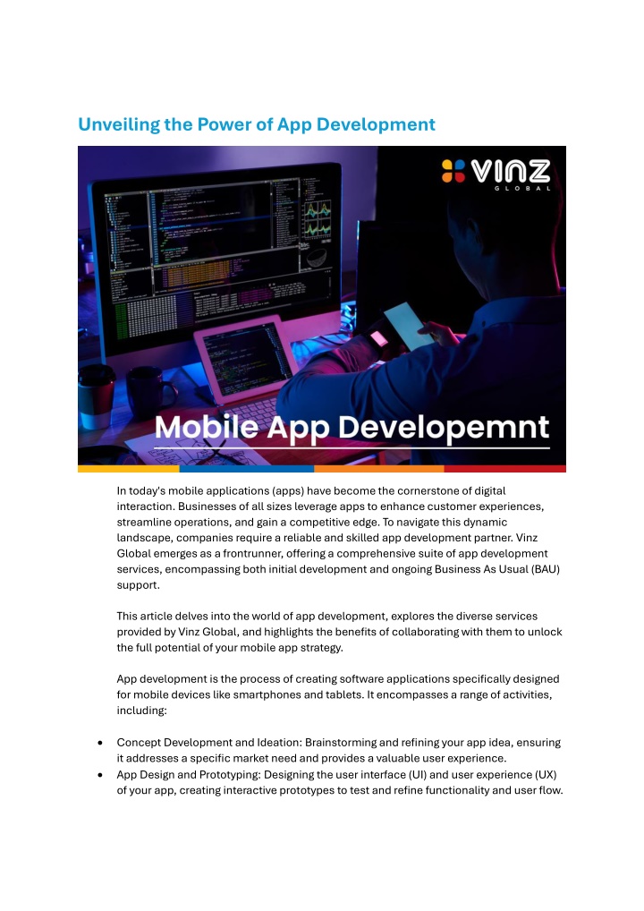 unveiling the power of app development n.w