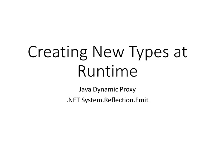 Dynamic Proxy in Java for Type-Safe Proxy Objects
