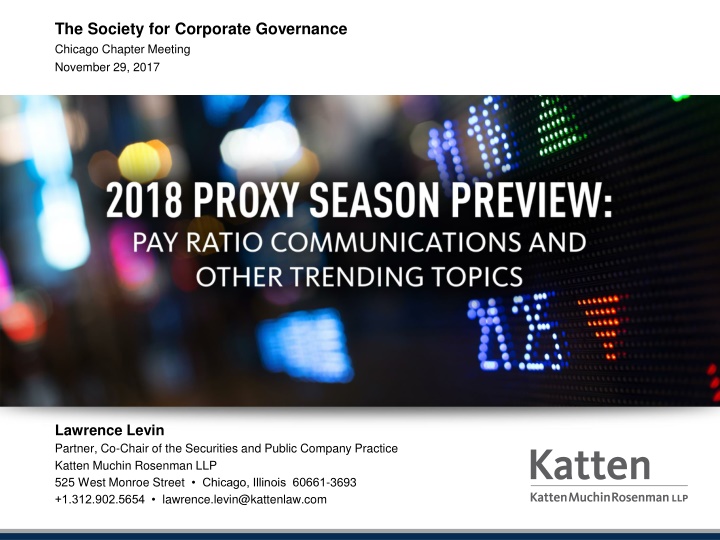 Corporate Governance and Proxy Season Developments Overview