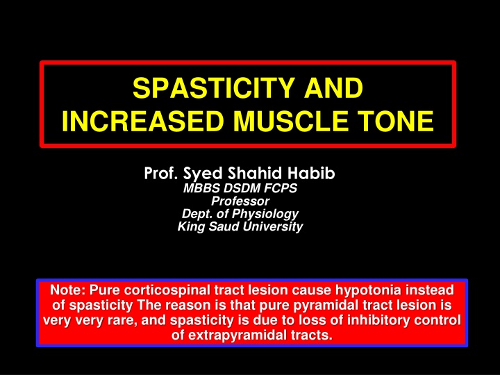 Spasticity and Muscle Tone Disorders