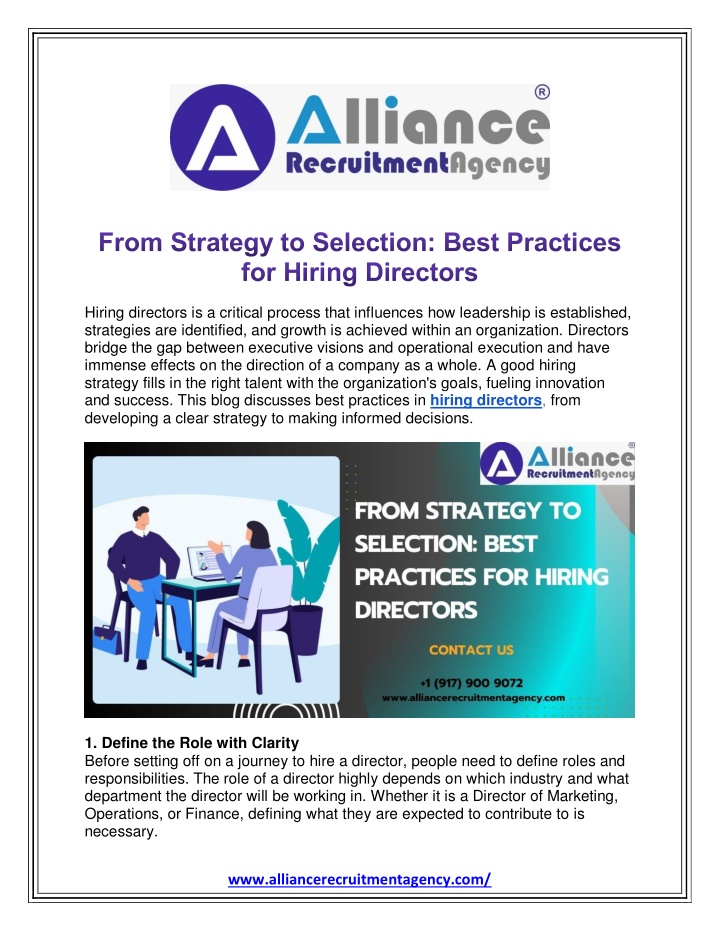 hiring directors is a critical process that n.w