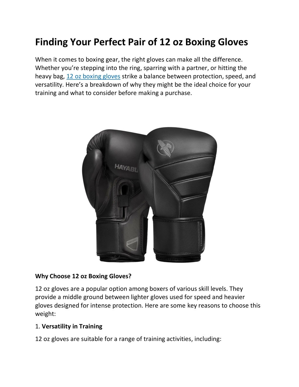 finding your perfect pair of 12 oz boxing gloves l.w