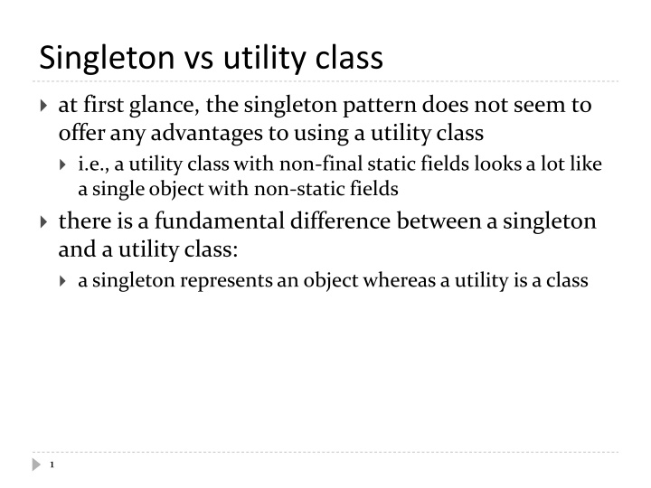 - Java Design Patterns: Singleton vs Utility Classes