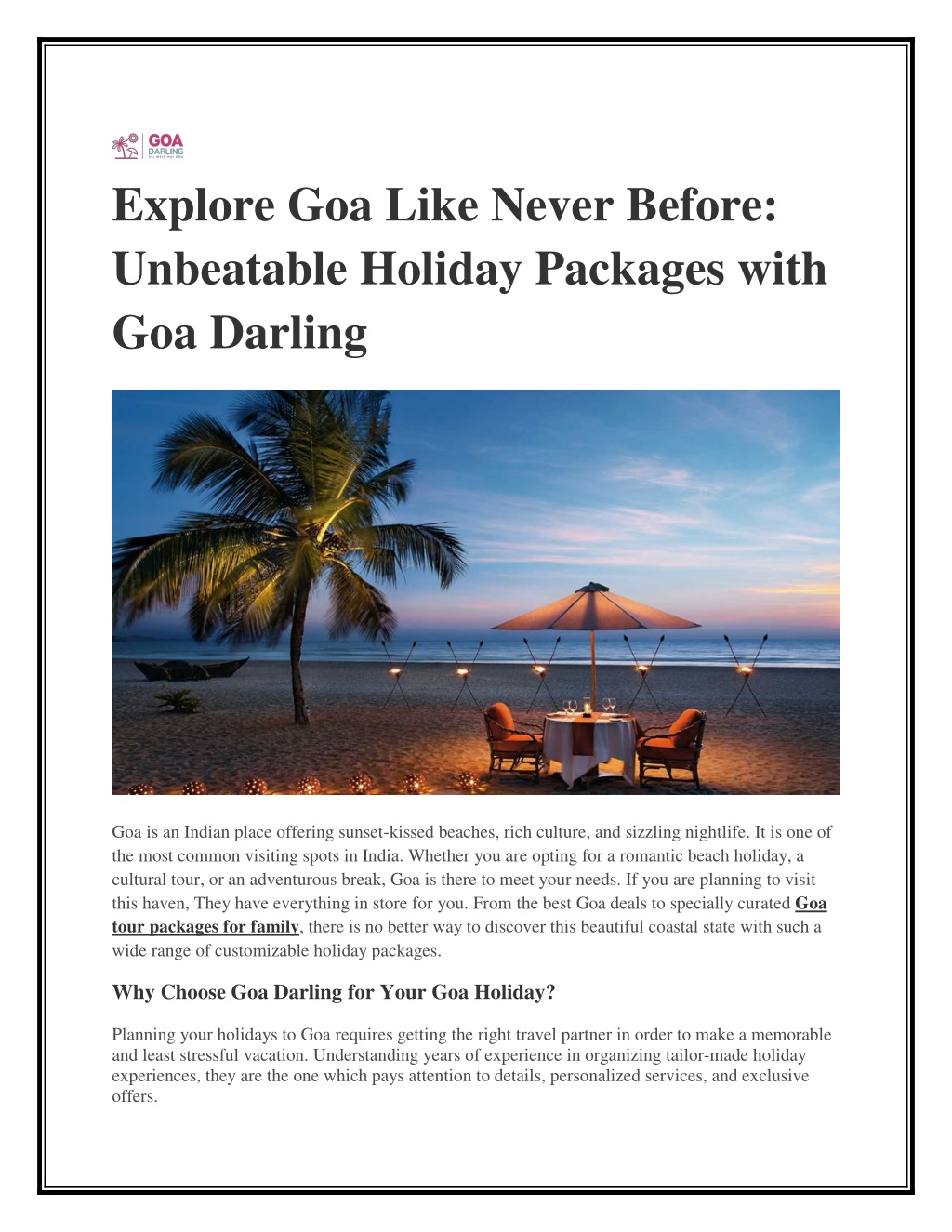 explore goa like never before unbeatable holiday l.w