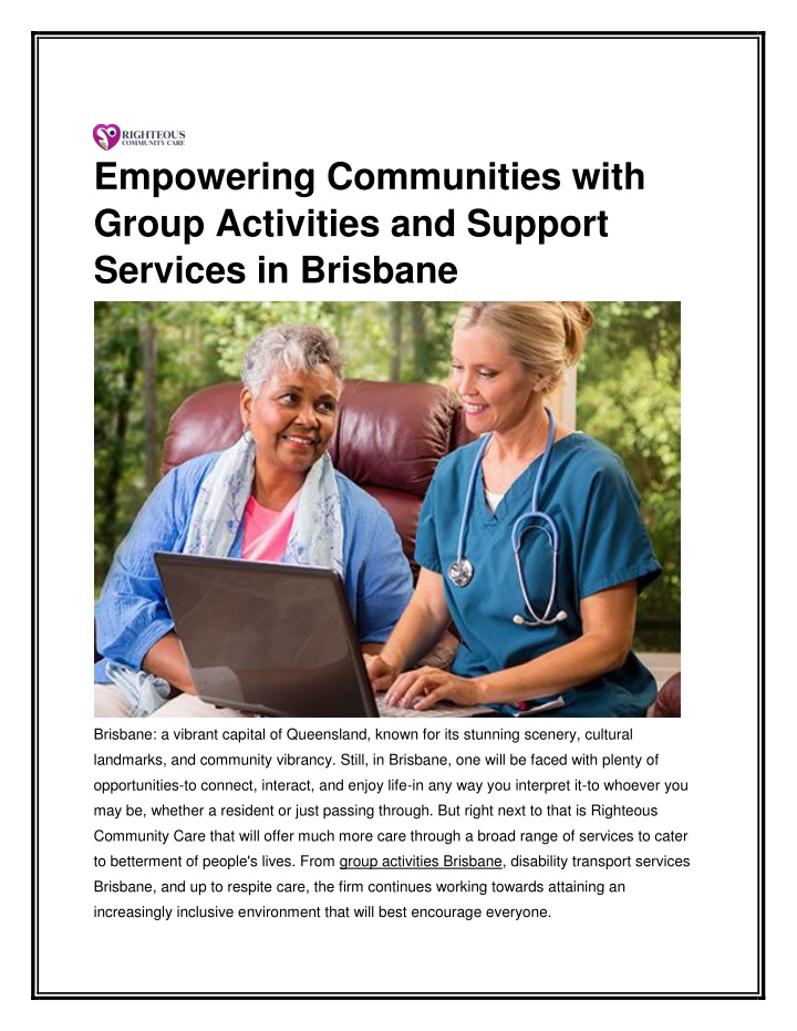empowering communities with group activities n.w