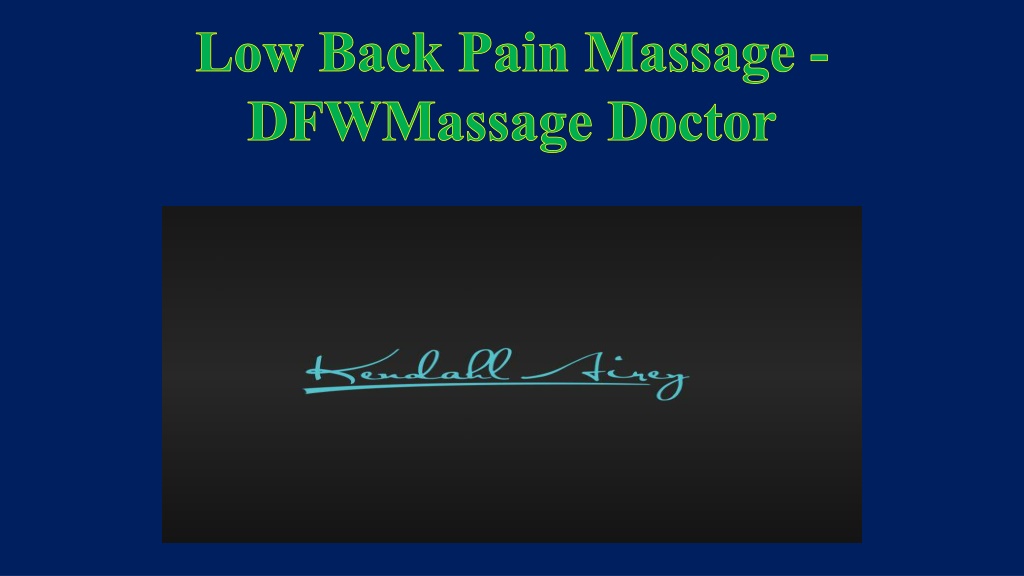 low back pain massage dfwmassage doctor l.w