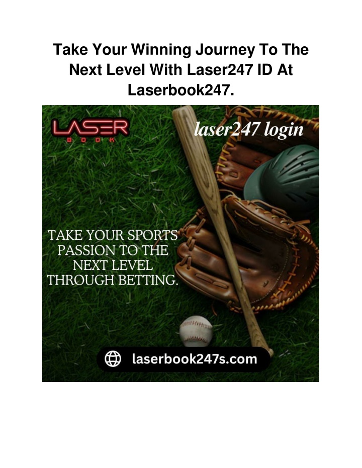 Take Your Winning Journey To The Next Level With Laser247 ID At Laserbook247