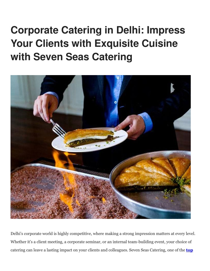 corporate catering in delhi impress your clients n.w